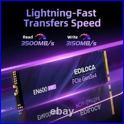 Ediloca M. 2 2280 SSD NVMe 256GB 1TB 2TB TLC Internal Hard Drive lot PCIe Gen3x4