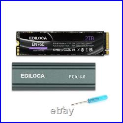 Ediloca M. 2 SSD 1TB 2TB 4TB NVMe Gen4x4 Internal Solid State Drive Heatsink Lot