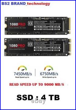 Fast 4TB M. 2 NVMe SSD Up to 9000 MB/s for PC & Laptop Gaming