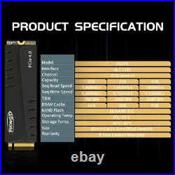 Fikwot NVMe SSD 1TB 2TB 4TB M. 2 PCIe Gen4 x4 PS5 SSD Hard Drive with Heatsink