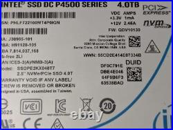 Intel 4TB SSDPE2KX040T7 DC P4500 2.5 U. 2 NVMe Internal SSD Drive Intel 4TB SSDPE2KX040T7 DC P4500 2.5 U. 2 NVMe Internal SSD Drive