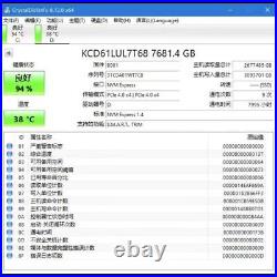 KIOXIA CD6 7.68TB SSD U. 2 2.5 KCD61LUL7T68 NVME Solid State Drive U2 SSD