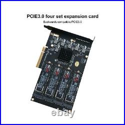 KONYEAD Quad PCIe NVMe M. 2 SSD Adapter Card-PCI Express 3.0 x8 Card Support 4