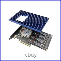 KONYEAD Quad PCIe NVMe M. 2 SSD Adapter Card-PCI with Aluminum Housing Express