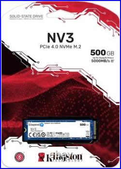 Kingston NV3 500GB M. 2 2280 NVMe SSD PCIe 4.0 Gen 4x4 Up to 5000 MB/s