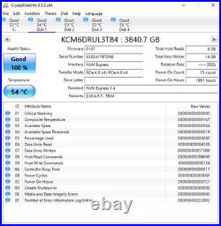 Kioxia 3.84TB CM6-R PCIe 4.0 NVMe 2.5'' U. 3 15mm SSD KCM6DRUL3T84 NEW
