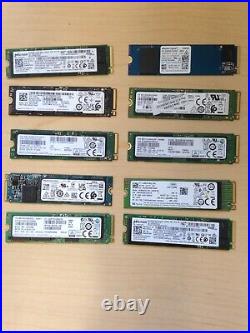LOT OF 100 256GB NVMe PCIe M. 2 2280 SSD Solid State Drives Major Brands