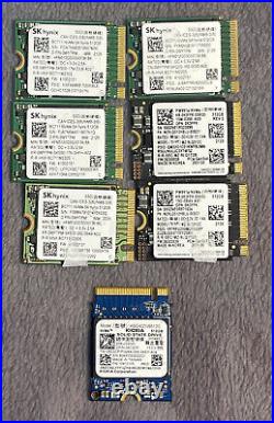 LOT OF 7 SK hynix BC711, SAMSUNG PM991a KIOXIA NVMe 512GB 2230 M. 2 PCIe SSD 30mm