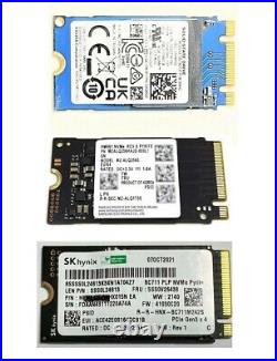 LOT of 10 Mixed Brand WD/Samsung/Kioxia/SK Hynix 128GB PCIe NVMe SSD M. 2 2242