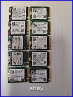 Lot Of 10x Mixed Brands Of 128gb Ssd Nvme Pcie Ssd M. 2 2230 Pulled From Dell