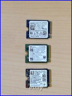 Lot of 100 256GB nvme pcie m. 2 2230 SSD major brands SK hynix WD Toshiba