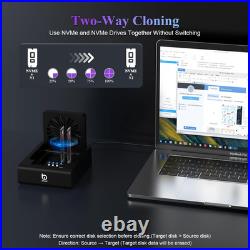 M. 2 Nvme & SATA Hard Drive Docking Station, USB C 10Gbps Hard Drive Cloner for M