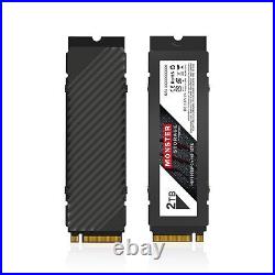 MONSTER STORAGE NVME 2TB SSD PCIE GEN 4 × 4 Maximum Road 5,000 MB/S PS5 With He