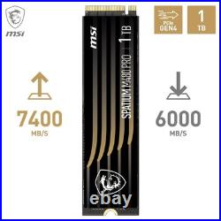 MSI SPATIUM M480 Pro 1TB PCIe 4.0 NVMe M. 2 2280 SSD, 7400 MB/s Read, 6000 MB/s