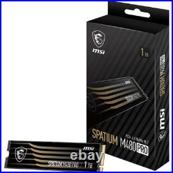 MSI SPATIUM M480 Pro 1TB PCIe 4.0 NVMe M. 2 2280 SSD, 7400 MB/s Read, 6000 MB/s