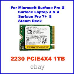 Micron 2450 M. 2 2230 SSD 1TB NVMe PCIe 4.0 For Microsoft Surface Pro X Pro 8 NEW