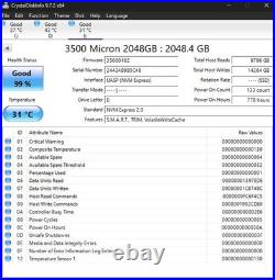 Micron 3500 2TB M. 2 NVMe PCIe Gen4x4 SSD Opal MTFDKBA2T0TGD DELL OEM 06JRND
