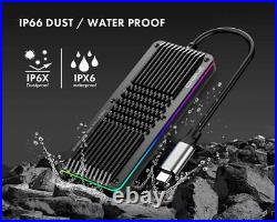 NEW 1TB Rugged Ultra Portable USB-C PCIe NVMe SSD Solid State Drive with RGB LIGHT