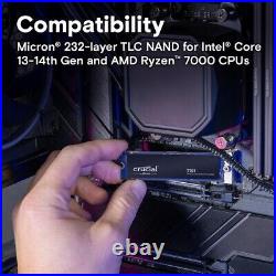 NEW Crucial T705 2TB PCIe Gen5 NVMe 14,500MB/s M. 2 2280 CT2000T705SSD3 SSD Drive