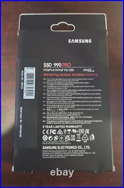 NEW IN BOX Samsung 990 Pro PCIe 4.0 NVMe 2TB SSD (MZ-V9P2T0B/AM) M. 2 2280