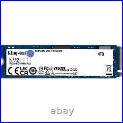 NEW Kingston SNV2S 4000G 4TB NV2 M. 2 2280 PCIe 4.0 NVMe SSD SNV2S/4000G