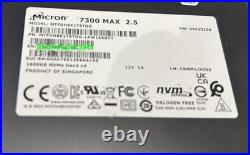 NEW Micron 7300 MAX 1.6TB PCIe NVMe U. 2 Enterprise SSD, MTFDHBE1T6TDG-1AW1ZABYY
