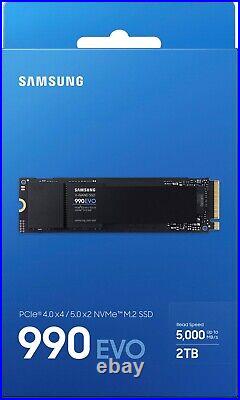 NEW SAMSUNG 990 EVO 2TB PCIe 5.0 NVMe M. 2 2280 MZ-V9E2T0B/AM HMB Turbowrite SSD
