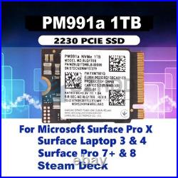 NEW SAMSUNG PM991A M. 2 2230 SSD 1TB NVMe PCIe For Microsoft Surface Pro X Pro 7+