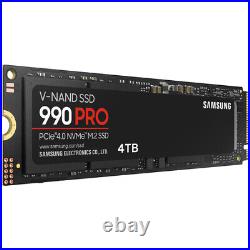 NEW SAMSUNG SSD 990 PRO 4TB PCIe 4.0 M. 2 2280 Read Up-to 7,450MB/s MZ-V9P4T0B/AM