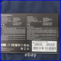 NEW SEALED HP EX900 250GB NVMe M. 2 2280 PCIe 3.0 x4 Internal SSD 2YY43AA#ABC