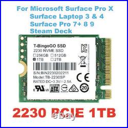 NEW T-BingoGo M. 2 2230 SSD 1TB NVMe PCIe For Microsoft Surface Pro X Pro 7+ 8