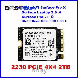 NEW WD 2TB M. 2 2230 SSD NVMe PCIe4x4 PC SN740 For Microsoft Surface Pro X 7+ 9