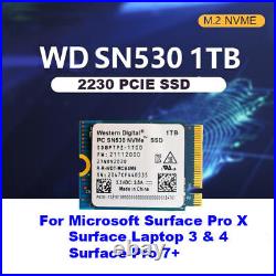 NEW WD PC SN530 M. 2 2230 SSD 1TB NVMe PCIe For Microsoft Surface Pro X Pro 7+ 8