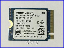 NEW WD PC SN530 M. 2 2230 SSD 1TB NVMe PCIe For Microsoft Surface Pro X Pro 7+SSD