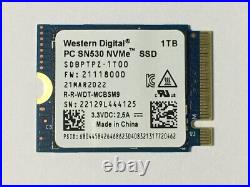 NEW WD PC SN530 M. 2 2230 SSD 1TB NVMe PCIe For Microsoft Surface Steam Deck PC