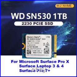 NEW WD PC SN530 M. 2 2230 SSD NVMe PCIe 1TB For Microsoft Surface Pro X Pro 7+ 8