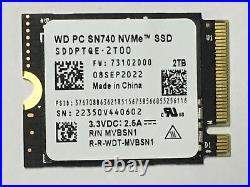 NEW WD PC SN740 2TB M. 2 2230 NVMe PCIe Gen 4x4 SSD For Steam Deck Dell laptop