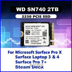 NEW WD SN740 2TB 2230 NVMe PCIe 4x4 SSD For Steam Deck Microsoft Surface Pro 9