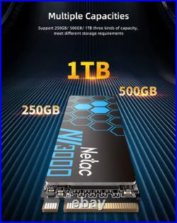 Netac M. 2 2280 NVMe SSD 250GB / 500GB / 1TB PCIe 3.0 x4 Up to 3500MB/s