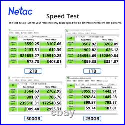 Netac M. 2 2280 NVMe SSD 250GB / 500GB / 1TB PCIe 3.0 x4 Up to 3500MB/s