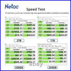 Netac NVMe M. 2 SSD 250GB 500GB 1TB 2TB PCIe 3.0x4 Internal Solid State Drive