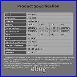 Netac NVMe SSD 1TB 2TB 500GB 250GB M. 2 2280 PCIe 3.0x4 Internal Solid State