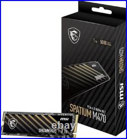 New Factory Sealed MSI SPATIUM M470 NVMe M. 2 2280 1TB PCIe 4.0 x4 SSD DRAM Cache