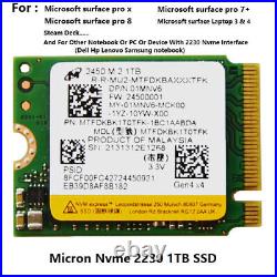 New Micron NVME PCIe 2230 1TB SSD For Dell Inspiron 14 5490 13 5300 Notebook