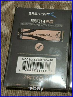 New Sabrent 4TB Rocket 4 PLUS NVMe 4.0 Gen4 PCIe M. 2 Internal SSD Extreme