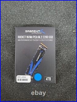 New, Sabrent, SB-ROCKET-4TB, NVMe PCIe M. 2 2280 4 TB SSD