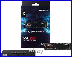New Samsung 990 PRO 2TB NVMe PCIe 4.0 M. 2 2280 (MZ-V9P2T0B/AM) Internal SSD