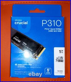 New Sealed Crucial 1TB P310 PCIe 4.0 x4 M. 2 Internal NVMe SSD