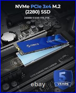 ORICO 2TB M. 2 2280 NVMe SSD Heatsink 3D Internal Solid State Drive 3500MB/s US