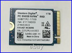 PC SN530 m. 2 2230 SSD WD SDBPTPZ-1T00 1TB NVMe PCIe for Surface Pro X Laptop SSD